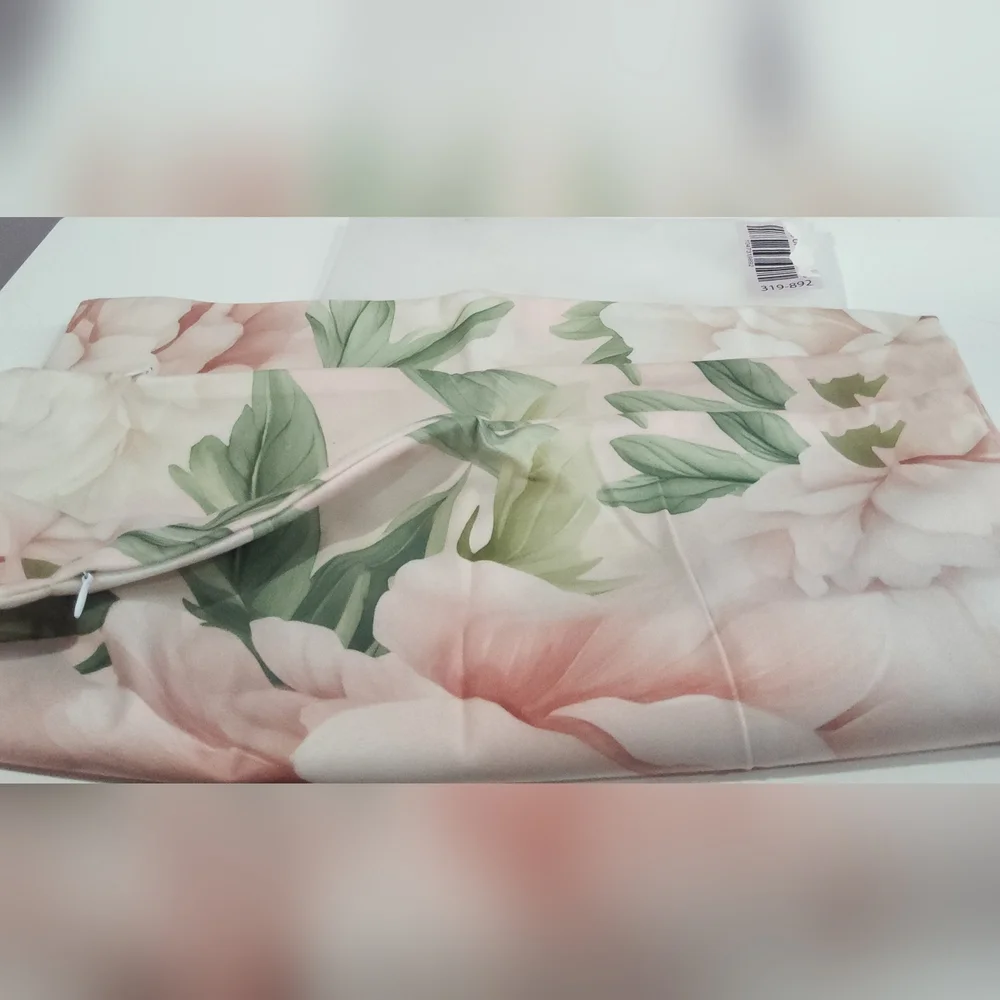 Pink Floral Throw Pillow Covers‎ 18x18 Set of 2, Decorative Peony Flower Cushion
